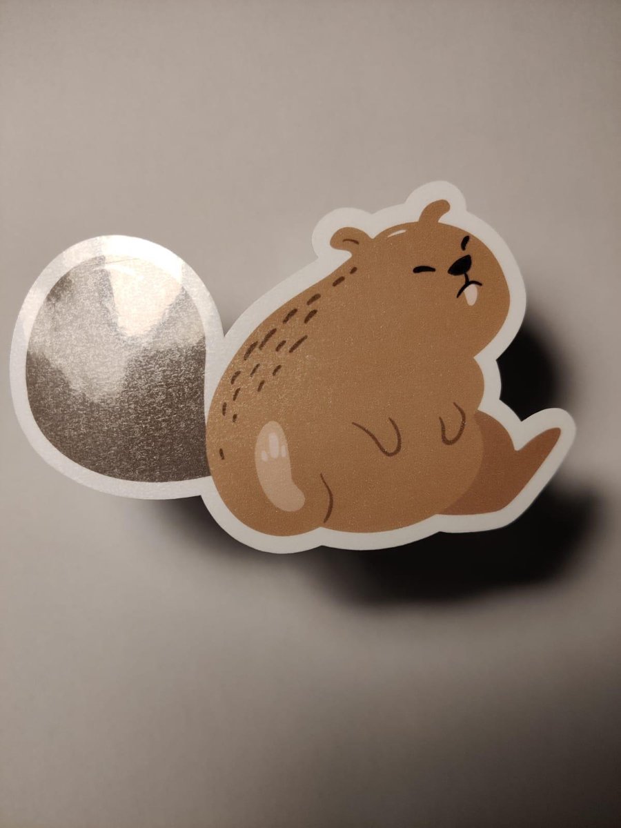 Bever Sticker - Zoogdieren Stickers Bevers - Knaagdier - Handgemaakte Stickers - Journaling - Bullet Journal - Scrapbooking - Leuke Stickers - Laptop Sticker - Telefoon Sticker - Cute - Dier - Lief